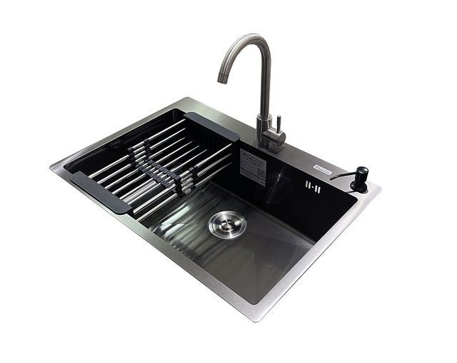 Комплект мийка + змішувач Romzha Arta U-650S Max BL (A)