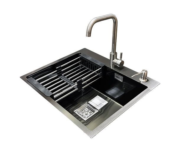 Комплект мийка + змішувач Romzha Arta Nova U-550 Max BL (B)