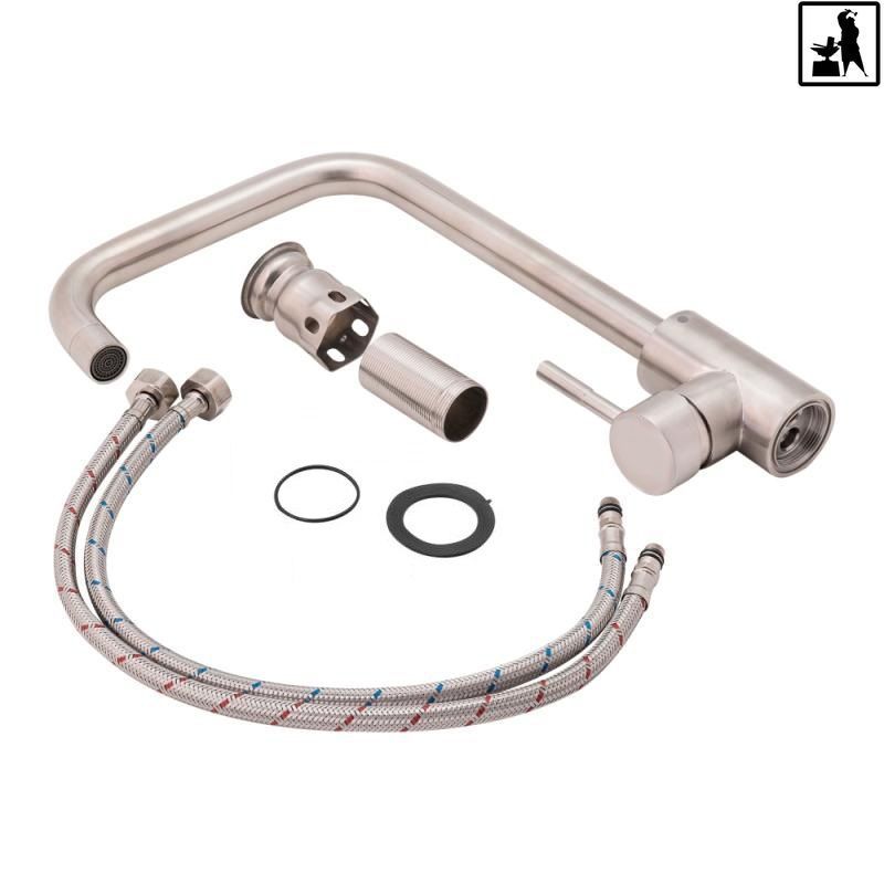 Комплект мойка + смеситель Romzha Arta Nova U-550 Max BL (B)